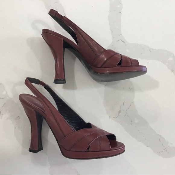 Shoes - Via Spiga Burgundy Stitched Slingback sz. 6.5